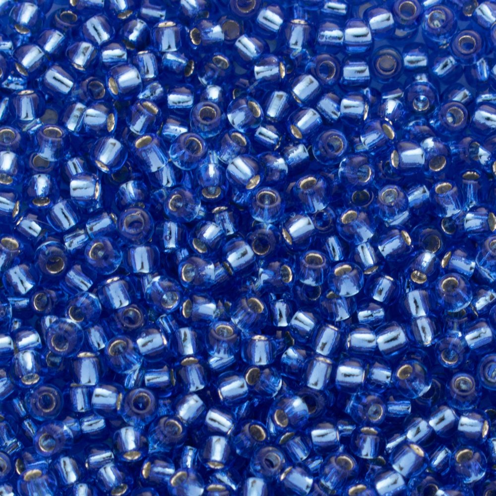 Toho Round Seed Beads Size 11/0, 35 Silver Lined Sapphire/Blue Beads 2.5" Tube, Apprx. 8-9g, Imported 2.2mm Japanese Seed Beads for Jewellery Making, Beading, Embroidery, Art and Craft