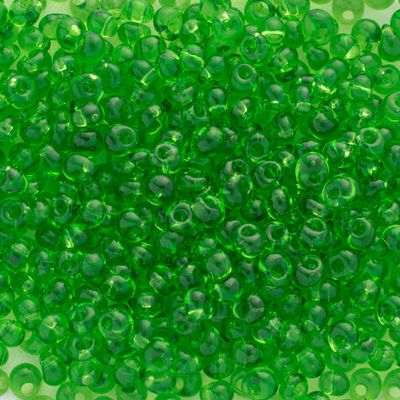 Toho 3mm Magatama Beads, 7 Transparent Peridot/Green Beads 2.5" Tube, Apprx. 8-9 Grams, Imported 3mm Drop Shaped Japanese Beads for Jewelry Making, Beading, Embroidery, Art and Craft