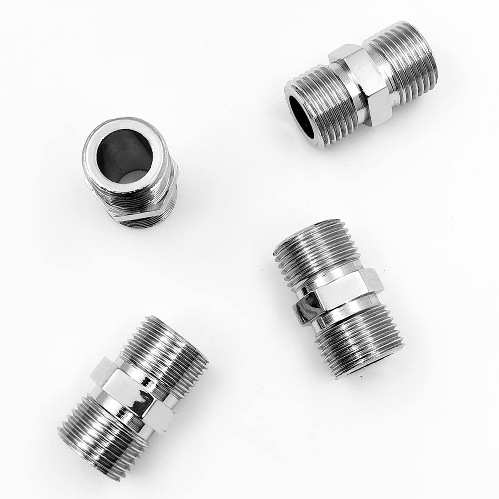 ALTON ALD335, Brass Hex Nipple, Pack of 4 (Chrome)