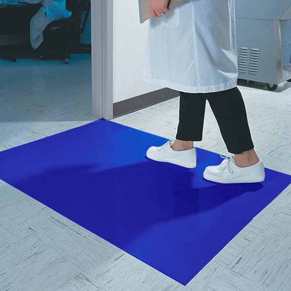 SIBLINGS STORE ESD Safe Cleanroom Plastic Sticky Mat, 2 Feet x 3 Feet, 1 Mat, 30 Peelable Sheets, Blue
