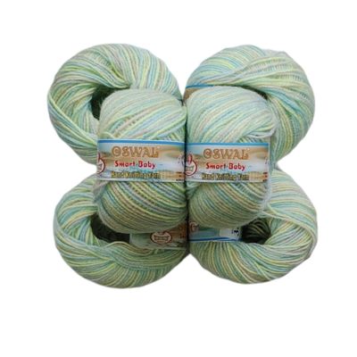 NTGS Oswal Smart Baby Wool Hand Knitting Soft Fingering Crochet Hook Multi Colour 8pcs (200gms) 25gm Each Ball Shade no.34