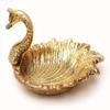 Saudeep India Metal Swan Shape Tray/Bowl for Dry Fruit, Flower Petal, Snacks or Dessert Platter for Home Decor/Diwali (19.5X11.5X9 cm, Golden) (Golden) view 1