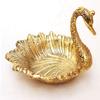 Saudeep India Metal Swan Shape Tray/Bowl for Dry Fruit, Flower Petal, Snacks or Dessert Platter for Home Decor/Diwali (19.5X11.5X9 cm, Golden) (Golden) view 3