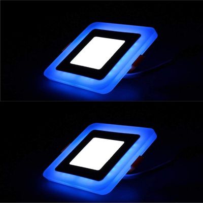 Ravi's Enterprise 6 Watt LED Side Square Panel Double Color Pop Ceiling 3D Effect Lighting (White and Blue) - Pack of 2