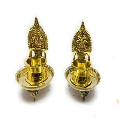 RAMA METAL Gajalakshmi Metal Deepam Set