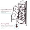 Classic Shoppe 2-Tier Foldable Wrought and Cast Iron Spice Shelf Rack Kitchen Bathroom Countertop Storage Organizer (Black) view 2