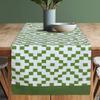 Dekor World Fun with Checks Printed Green Table Runner (33x120cm) (Pack of 1)-4 Seater Dinning & Center Table view 1