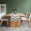 Dekor World 1 Piece Cotton Chevron Printed Table Runner (Beige, 4 Seater Table Runner- 33x120cm or 13x48 Inch)-for Dining & Center Table view 2