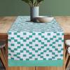 Dekor World Fun with Checks Printed Blue Table Runner (33x120cm) (Pack of 1)-4 Seater Dinning & Center Table view 1
