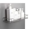 XENOTY Shelf Adhesive Bathroom Shelf Storage Organizer Rack, Kitchen Bathroom Accessories Storage Rack Wall Mounted Bathroom Shelves Racks Stainless Steel, Silver view 1