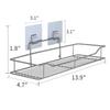 XENOTY Shelf Adhesive Bathroom Shelf Storage Organizer Rack, Kitchen Bathroom Accessories Storage Rack Wall Mounted Bathroom Shelves Racks Stainless Steel, Silver view 3