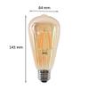 Prop It Up ST64 4w Edison Led Filament Bulb Lamp 220Vlt E27/E26 Vintage Antique Retro Edison Bombillas Ampoules Replace Incandecent Light, Pack of 2 view 3