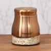 Femora Copper Metallic Clear Glass Jars | See Through Bottom Jar | 1 Year Warranty | Airtght | Jars for Snacks, Fry Food, Masala, Spice, Pickles, Cookies |900 ML | Set Of 1 | Copper view 1