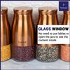 Femora Copper Metallic Clear Glass Jars | See Through Bottom Jar | 1 Year Warranty | Airtght | Jars for Snacks, Fry Food, Masala, Spice, Pickles, Cookies |900 ML | Set Of 1 | Copper view 4
