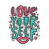 5 Ace love your self with lips Sticker Poster|Love Poster|Valentine Poster|size:12x18 inch,multicolor view 1