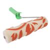 JAI BRUSH INDUSTRIES Vintage Design Pattern Roller Brush For Wall Painting (9 Inches, Orange, White) view 2
