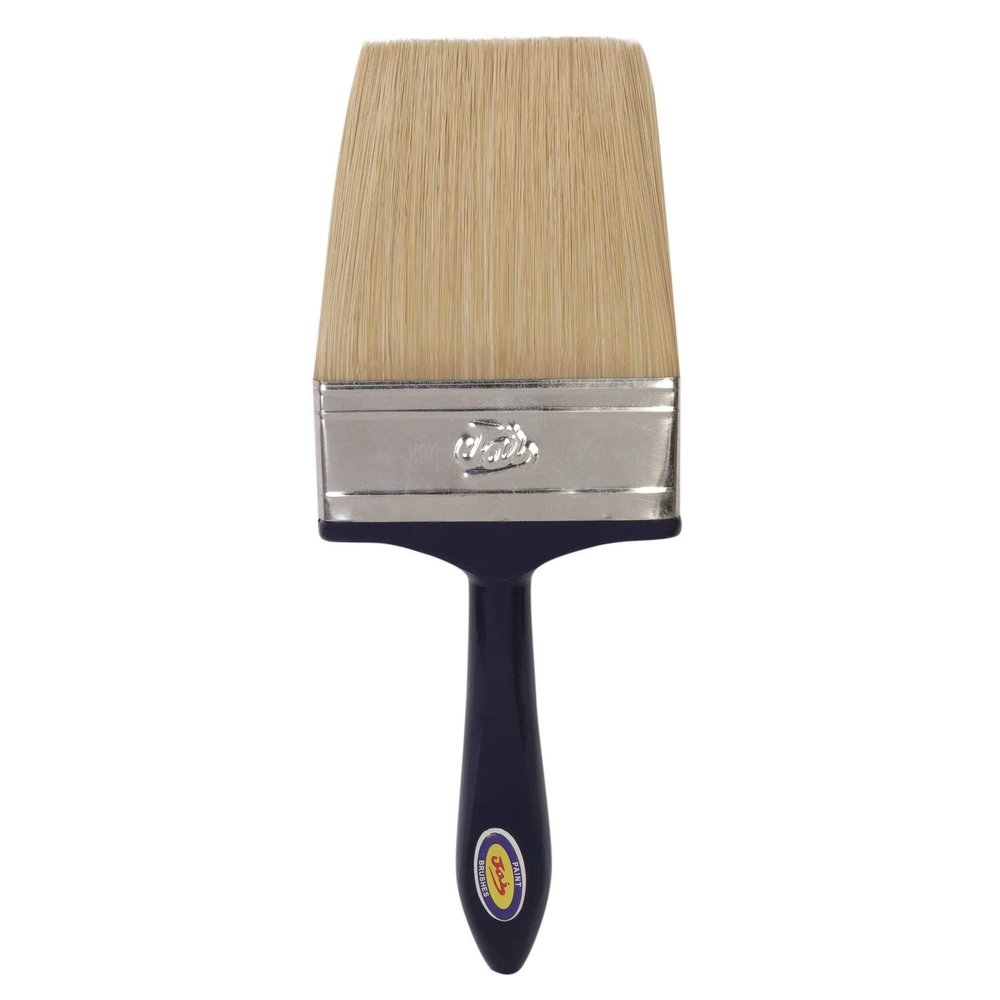 Jai Brush Industries 125MM White Bristle Plastic Handle, Fiber Bristle With Tin Plate Wall Brush