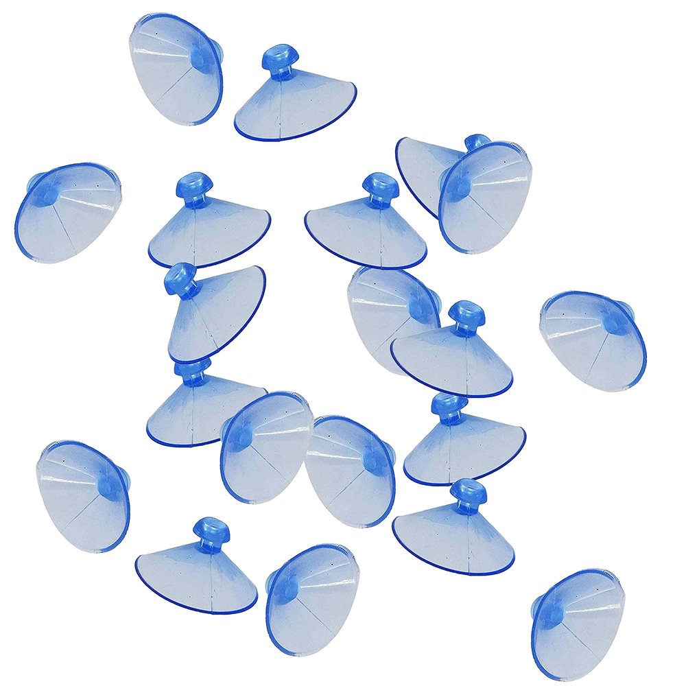 Excel Impex Plastic Suction Cup Sucker Pads Without Hooks-PVC Bush for Glass (Transparent - Bush No:2 Pack of 20 Pieces of 35 mm)
