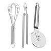 Oc9 Stainless Steel Pizza Cutter/Slicer & Egg Whisk/Egg Beater & Roti Chimta/Utility Tong for Kitchen Tool Set view 1