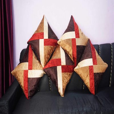 Space Fly Very Attractive Digitally Printed Velvet Cushion Cover (16X16 INCH_Set of 5)