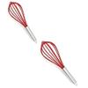 Femora Premium Virgin Silicone Egg Whisk with Grip Handle, Red, Set of 2 view 1