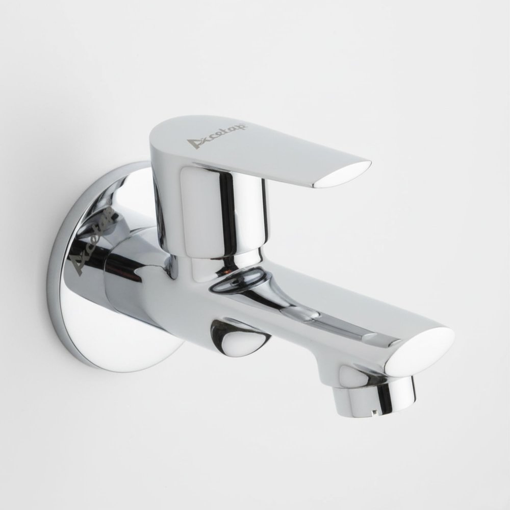 Acetap ACE - 02 Brass Bib Cock Water Tap for Bathroom & Wash Basin | Wall Mounted with Wall Flange | Chrome Finish | Water Saving Aerator