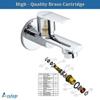 Acetap ACE - 02 Brass Bib Cock Water Tap for Bathroom & Wash Basin | Wall Mounted with Wall Flange | Chrome Finish | Water Saving Aerator view 3