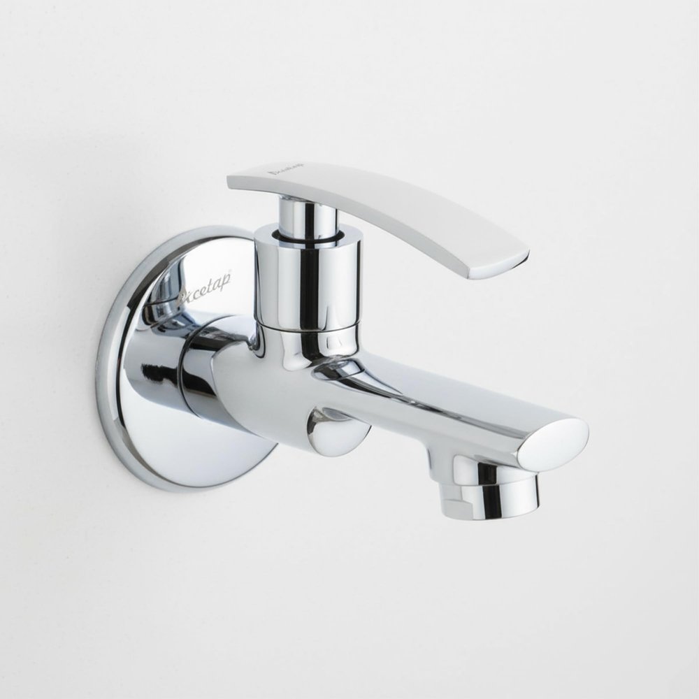 Acetap ACE - 04 Brass Bib Cock Water Tap for Bathroom & Wash Basin | Wall Mounted with Wall Flange | Chrome Finish | Water Saving Aerator