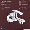 Acetap ACE - 04 Brass Bib Cock Water Tap for Bathroom & Wash Basin | Wall Mounted with Wall Flange | Chrome Finish | Water Saving Aerator view 2