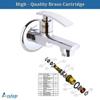 Acetap ACE - 04 Brass Bib Cock Water Tap for Bathroom & Wash Basin | Wall Mounted with Wall Flange | Chrome Finish | Water Saving Aerator view 3