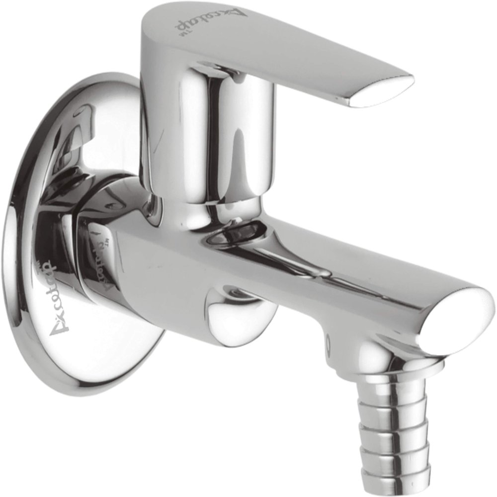 Acetap Ovel Series Brass Nozzle Bib Cock Tap  Chrome Plated, Wall Mounted Water Tap for Bathroom & Kitchen with Flange (Pack of 1 Pcs)