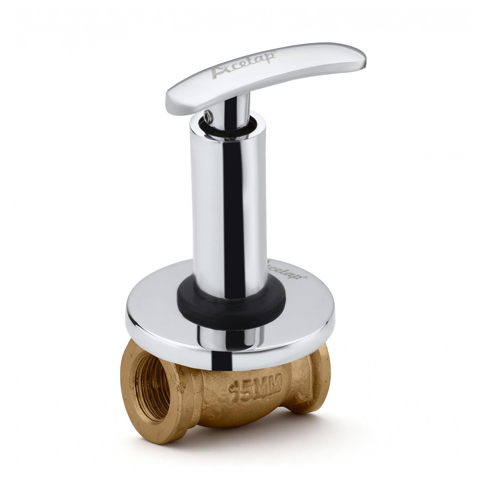 Acetap ACE - 03 Series Brass 15mm Concealed Flush Valve, Chrome-Plated Toilet On/Off Valve with Wall Flange, Female Thread, Easy Installation, Durable Water Control Tap (Pack of 1 Pcs)