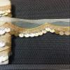 Eerafashionicing Sequence Zari Work Lace for Women's Dresses, Dupatta, Bridal Dresses, Saree, Skirt, Lehengas, Palazzo, Anarkali Suits, Blouses, Craft and Home Decor (9 Mtrs X 3.5 Cms, Light Golden) view 1