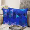 Khooti Velvet Cushion Cover, 20x20 (Triangular Blue)(Pack of 1) view 4