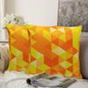 Khooti Velvet Cushion Cover, 20x20 (Triangular Orange Yellow)(Pack of 1) view 3