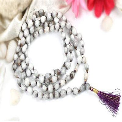 DEVAMA THE DIVINE Meerut Bazaar Energized Pure Certified 108 +1 Beads/Natural Chanting Rosary/Garland Wearing/Japa Krishna Pooja Vaijayanti Mala