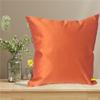 Fab Nation Silk Cushion Covers Orange, Set of 5 | 16x16 inches Plain Fabric Square Cushion Cover for Sofa, Living Room| Decorative Pillow Covers for Home Decor view 2
