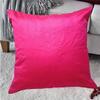 Fab Nation Cushion Cover Set of 5 | Plain Pink 16 x 16 inch Dupion Silk Cushion Covers for Sofa & Living Room view 2