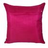 Fab Nation Cushion Cover Set of 5 | Plain Pink 16 x 16 inch Dupion Silk Cushion Covers for Sofa & Living Room view 4