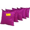 Fab Nation Set of 5 Cushions Covers, Dupion Silk, Plain Purple | 16x16 inches, Zipper Back view 1