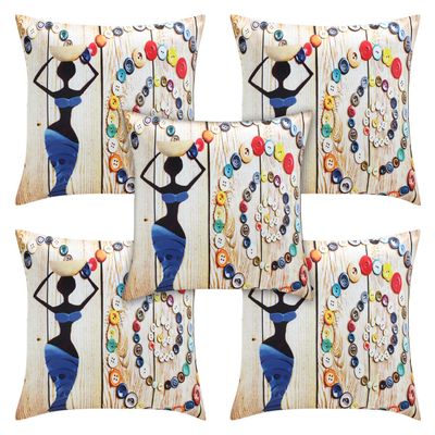 Space Fly Very Attractive Designer Decorative Digitally Printed Cushion Cover (16X16 INCH_Set of 5)
