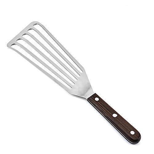 P-Plus International Fish Spatula 1-Piece Stainless_Steel Fish Slice Flexible Fish Turner, 12.5" Long Slotted Spatula for Turning & Flipping Big