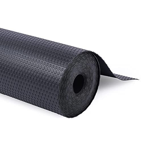 ElastPro(45 cm X 1.5 m) Charcoal Black Anti-Slip EVA Mat for Fridge, Kitchen Drawer, Shelf Liner (RoundDots Texture Charcoal Black)
