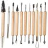 ZHENGTU Ceramic 11 Pcs Wooden Handle Clay Carving Pottery Sculpting Tools for Art and Craft view 1