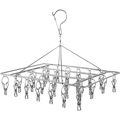 ROLLYWARE 100% Stainless Steel Hangers with Clips, Portable Clip Hangers Suitable for Hanging Small Clothes, Baby Clothes, Socks, Gloves and Stockings,Cloth Dryer/Clothes Drying Stand