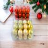 Evisha Small 12 Red and 12 Golden Balls Christmas Tree Decoration Ornaments Christmas Ball Ornaments Ball for Christmas Tree Hanging Ornaments for Christmas view 2
