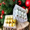 Evisha 12 Silver and 12 Golden Balls Christmas Tree Decoration Ornaments Christmas Ball Ornaments Ball for Christmas Tree Hanging Ornaments for Christmas view 4
