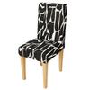 Lukzer 1PC Black & White Design Stretchable Dining Chair Cover | Universal Fit Removable Washable Slipcover | 140 GSM Polyester Spandex | Elastic Protective Cover for Home & Hotel Chairs (CC-026-01) view 1