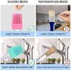 Xacton Set of 2 Kitchen Silicon Flat Pastry Brush Multi Purpose Silicon Oil Cooking Brush for Grilling, Tandoor and BBQ (Multicolor) view 3