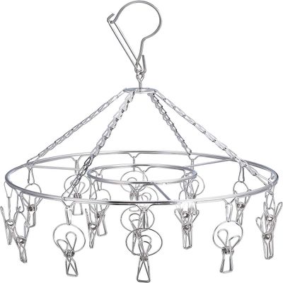 ROLLYWARE 100% Stainless Steel Hangers with Clips, Portable Clip Hangers Suitable for Hanging Small Clothes, Baby Clothes, Socks, Gloves and Stockings